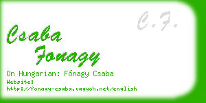 csaba fonagy business card