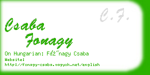 csaba fonagy business card